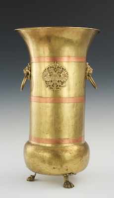 Appraisal: A Russian Umbrella Stand ca Cylindrical receptacle raised on three