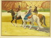 Appraisal: OIL ON MASONITE - Three Navajo Indians on Horseback initialed