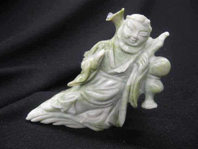 Appraisal: Chinese Carved Jade Figurine of a goddess seated '' excellent