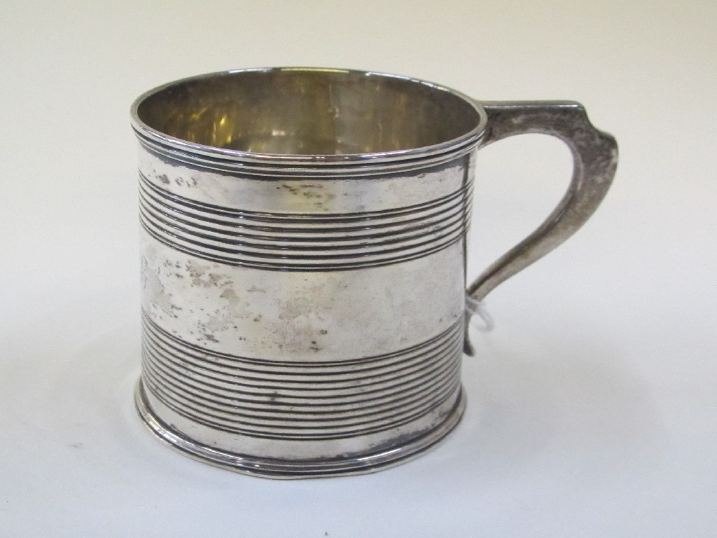 Appraisal: A Victorian silver christening mug in tankard form London