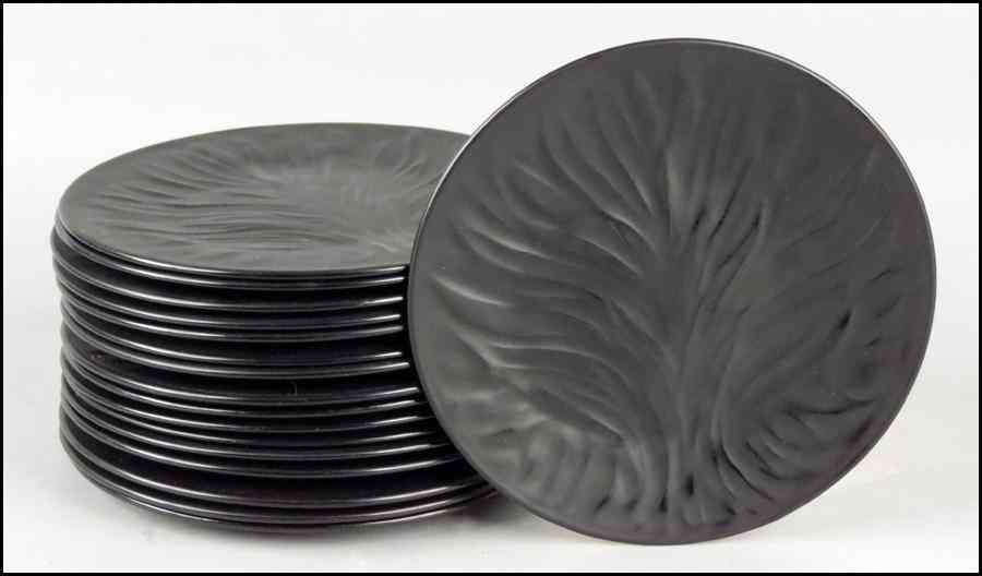 Appraisal: COLLECTIONOF SEVENTEEN LALIQUE BLACK GLASS PLATES Condition Dia inches Minor