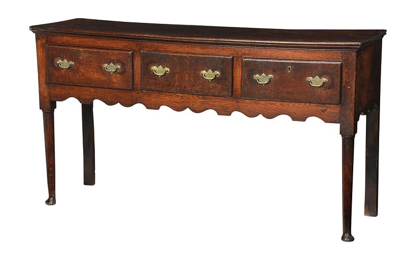 Appraisal: Georgian Oak Welsh Dresser British th century figured oak with