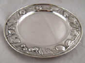 Appraisal: An Italian grade silver dish with embossed fruit around the