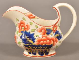 Appraisal: Gaudy Dutch War Bonnet Pattern Cream Pitcher Gaudy Dutch Soft