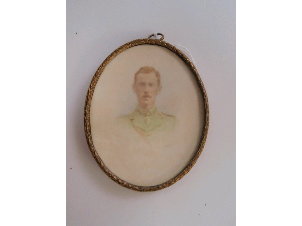 Appraisal: A gilt framed photographic portrait miniature of an Army Officer