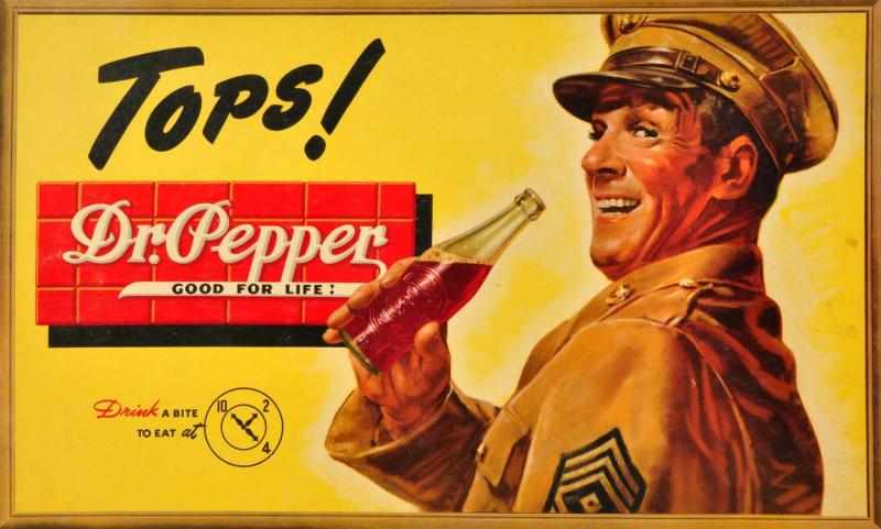 Appraisal: Cardboard Dr Pepper Poster s Minor edge wear light surface