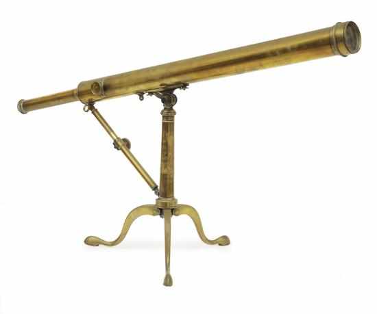 Appraisal: A BRASS CASED TELESCOPE ON STAND MID TH CENTURY The