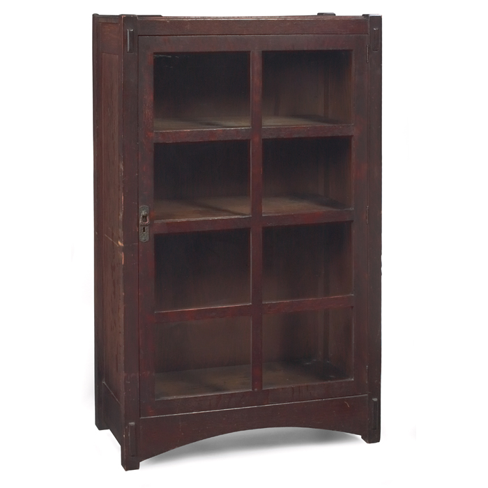 Appraisal: Lifetime bookcase single door with overlay mullionsand original copper pull