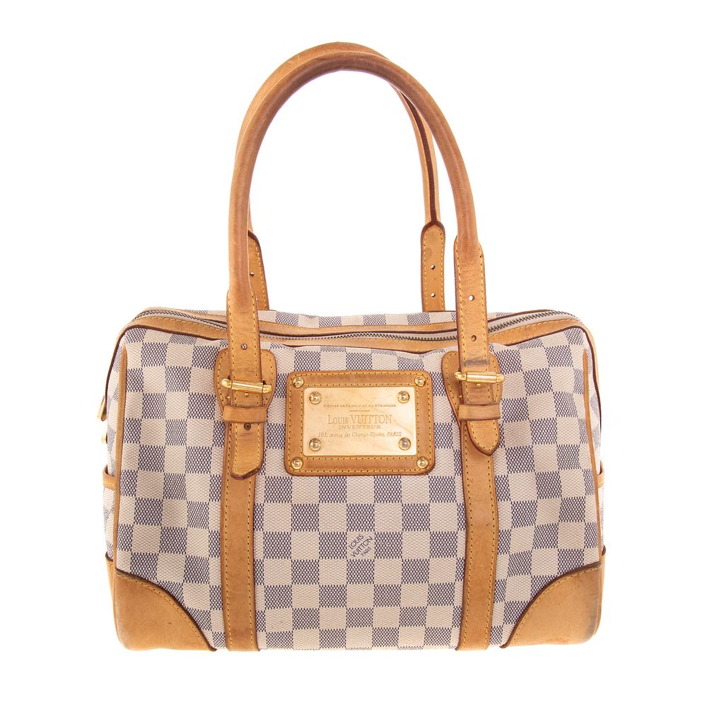 Appraisal: A Louis Vuitton Damier Azur Berkeley A Damier Azur coated