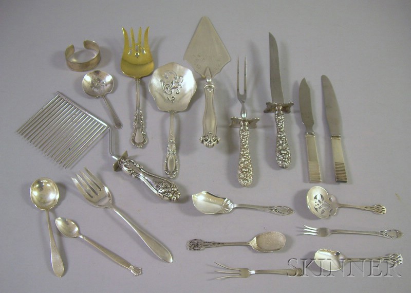 Appraisal: Approximately Nineteen Sterling Silver Flatware and Serving Pieces including Stieff