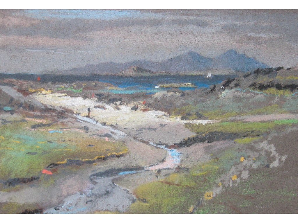 Appraisal: ROBERT W BEGG Pastel 'Sanna Bay Rhum and Muck from