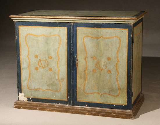 Appraisal: Italian Neoclassical Style Painted and Decorated Side Cabinet Composed of