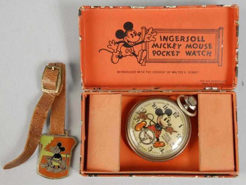 Appraisal: Ingersoll Disney Mickey Mouse Pocket Watch Description Working Very scarce