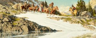 Appraisal: Frank McCarthy - The Lost Trail oil on canvas inchessigned