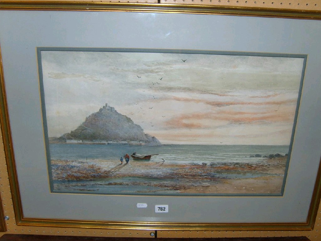 Appraisal: A th century watercolour of an extensive coastal scene with