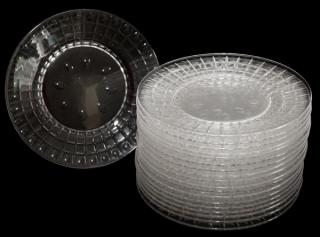 Appraisal: ETCHED GLASS SALAD PLATES C ETCHED GLASS SALAD PLATES C