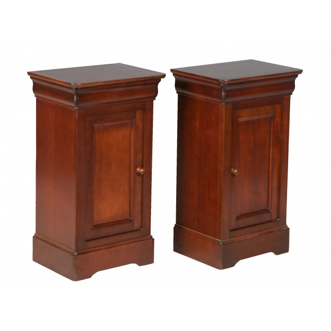 Appraisal: Pair of Louis Philippe Carved Cherry Nightstands early th c