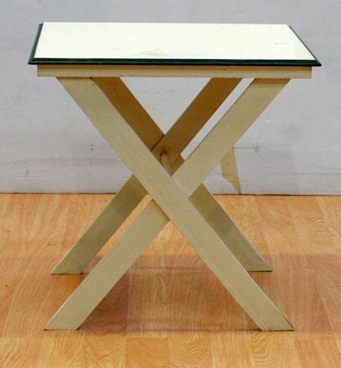 Appraisal: A pair of modern white painted side tables