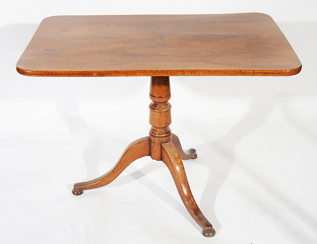 Appraisal: A TH CENTURY MAHOGANY TILT TOP TABLE rectangular top over