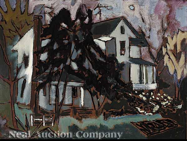 Appraisal: Sterling Boyd Strauser American - The House at Sunset oil