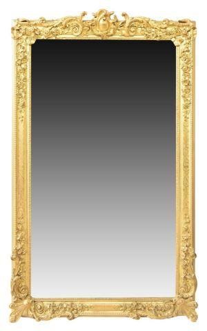 Appraisal: French Louis XV style giltwood mirror early th c scroll