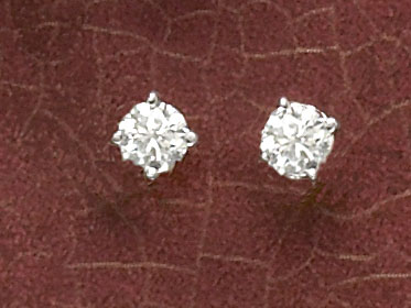 Appraisal: DIAMOND STUD EARRINGS k white gold diamond pierced earrings with