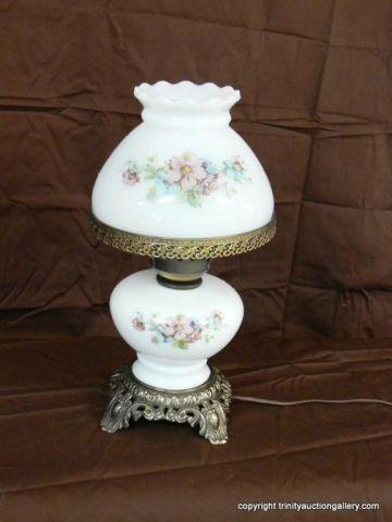 Appraisal: - 's Hand Painted Milk Glass Table Lamp - in