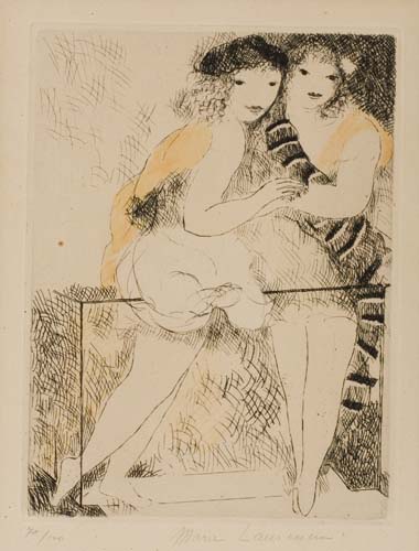 Appraisal: MARIE LAURENCIN Two prints Autoportrait lithograph x mm x inches