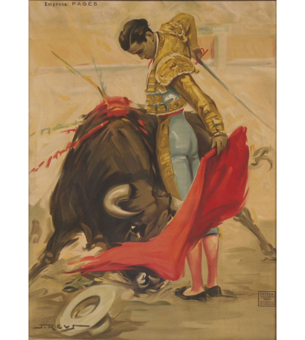 Appraisal: Juan Reus Spanish - vintage Spanish bullfighting poster x signed