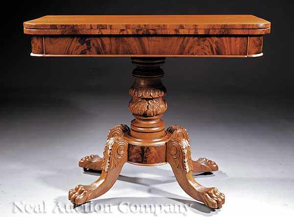 Appraisal: An American Classical Carved Mahogany Games Table early th c