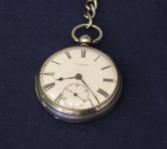 Appraisal: th century silver pocket watch with fusee movement enamelled dial