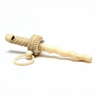 Appraisal: An Antique Ivory Teether Whistle early th century decorative carving