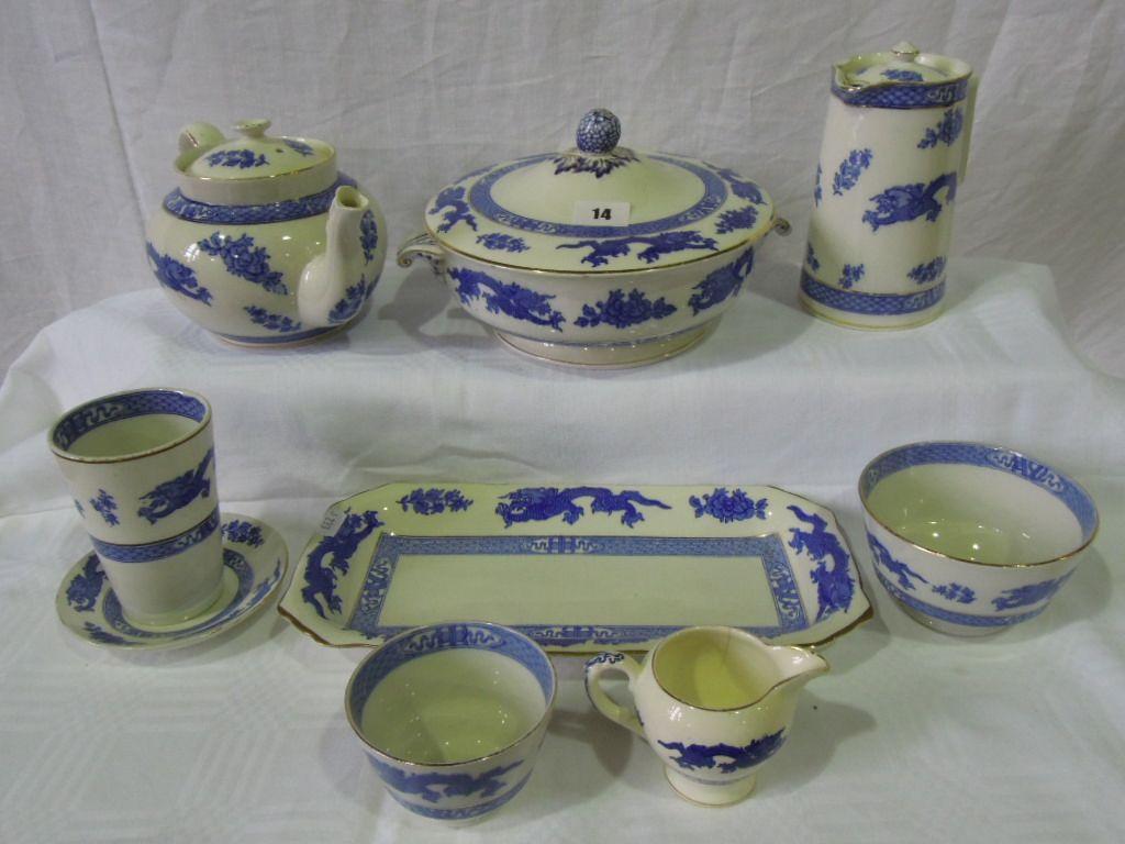 Appraisal: An extensive collection of Cauldon China Blue Dragon pattern dinner