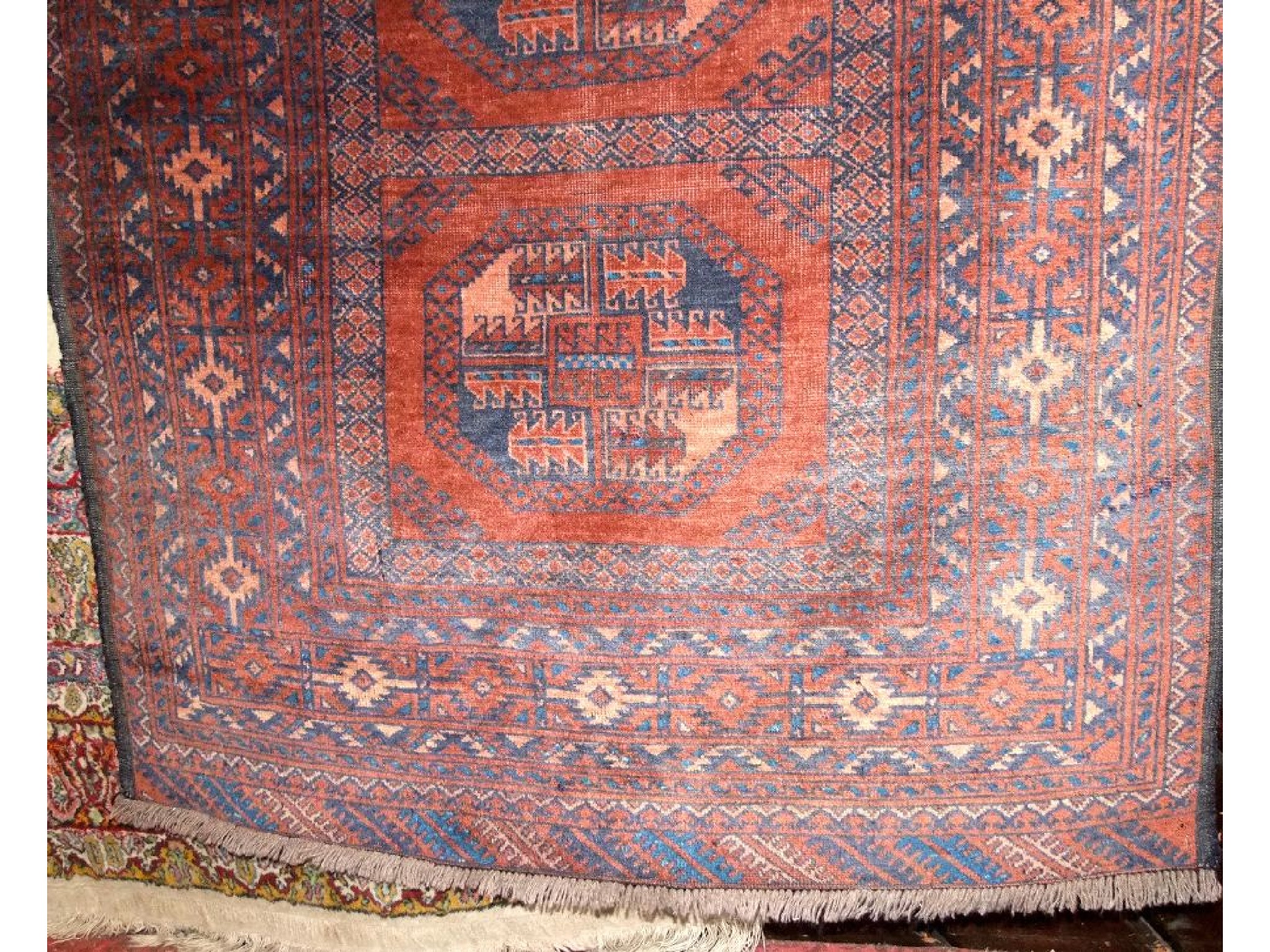 Appraisal: An eastern wool rug in the Afghan style the central