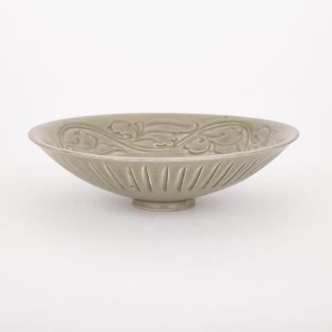 Appraisal: Yaozhou Dish With gently sloping sides carved with a floral