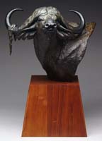 Appraisal: DENNIS P ANDERSON American - WATER BUFFALO HEAD Large bronze