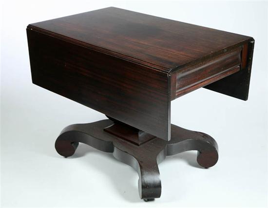 Appraisal: DROP LEAF TABLE Mahogany with rectangular leaves drawers on either