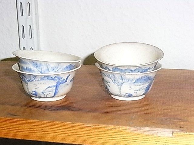 Appraisal: A SET OF FOUR CHINESE BLUE WHITE SOFT PASTE PORCELAIN