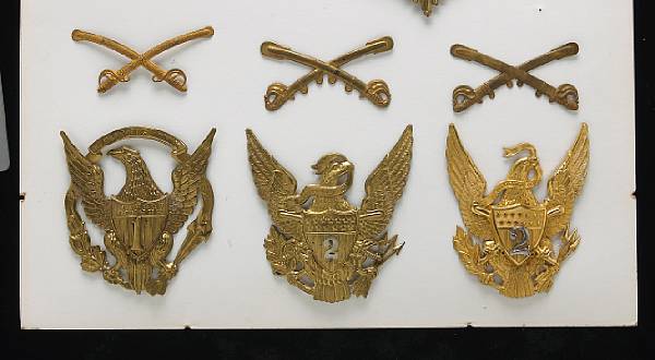 Appraisal: A group of six cavalry cap insignia c - Including