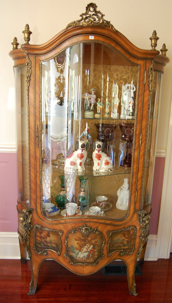 Appraisal: A LARGE LOUIS XV STYLE KINGWOOD VITRINE With gilt metal