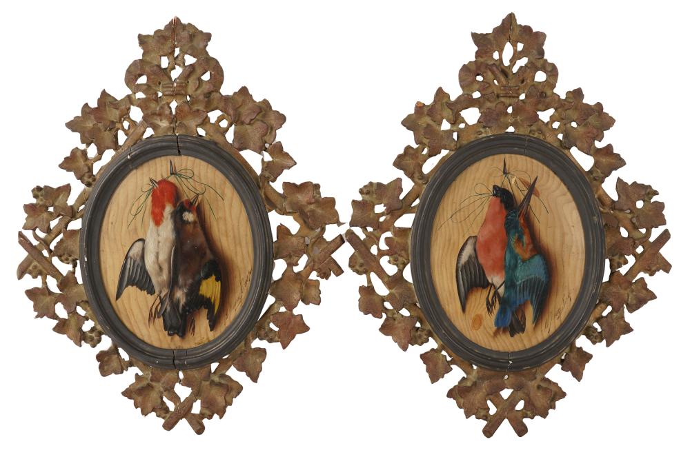 Appraisal: MICHELANGELO MEUCCI - PAIR OF GAME BIRDS two works each