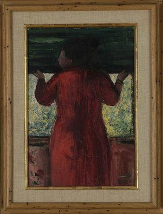 Appraisal: Garnell th C Woman at Window Oil on canvas initialed