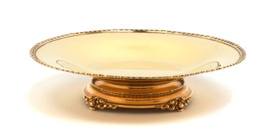 Appraisal: n American Karat Yellow Gold Tazza Tiffany Co - of