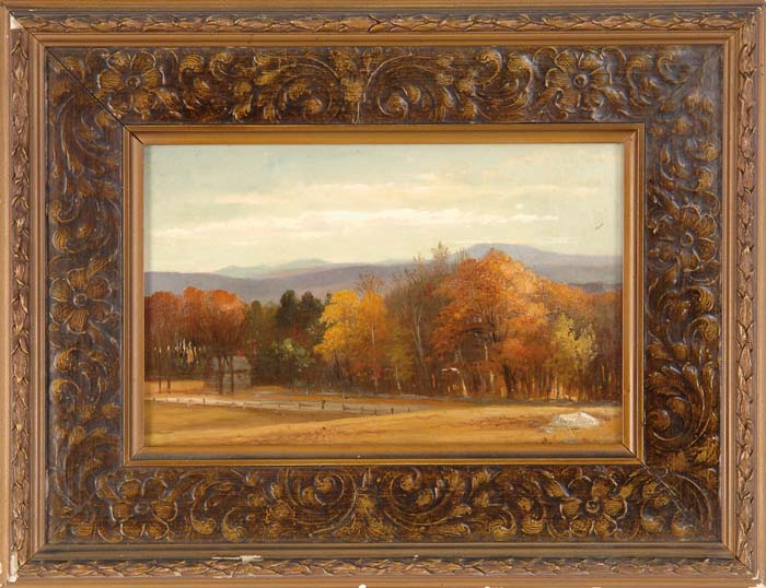 Appraisal: BENJAMIN CHAMPNEY American - AUTUMN VIEW Oil on loose canvas