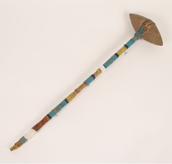 Appraisal: Native American war club Plains Indian weapon with blue and