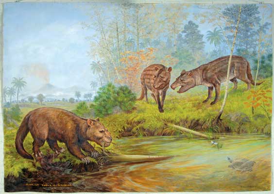 Appraisal: MUSEUM MURAL - LIFE IN THE EOCENE Artist Matthew Kalmenoff