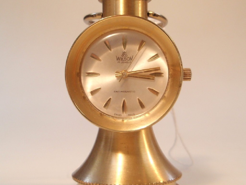 Appraisal: A Wilson Antimagnetic Miniature Timepiece in a gilt metal and