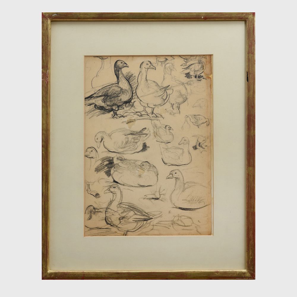 Appraisal: Eugene Higgins - Duck Studies Pencil on paper signed 'Eugene