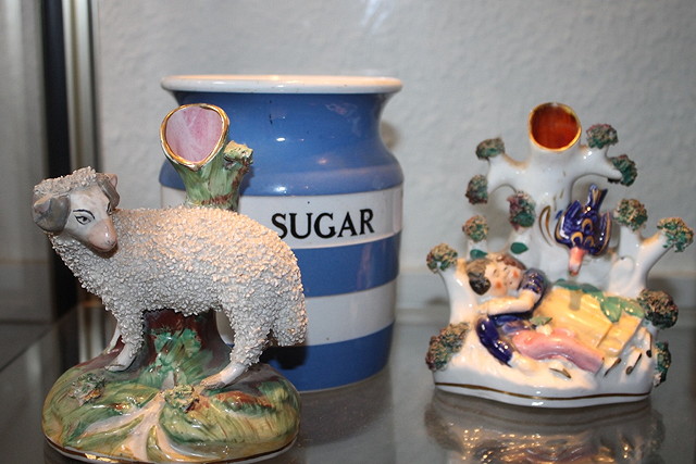 Appraisal: A T G GREEN CO BLUE AND WHITE POTTERY SUGAR