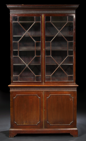 Appraisal: George II-Style Mahogany Bookcase third quarter th century the molded